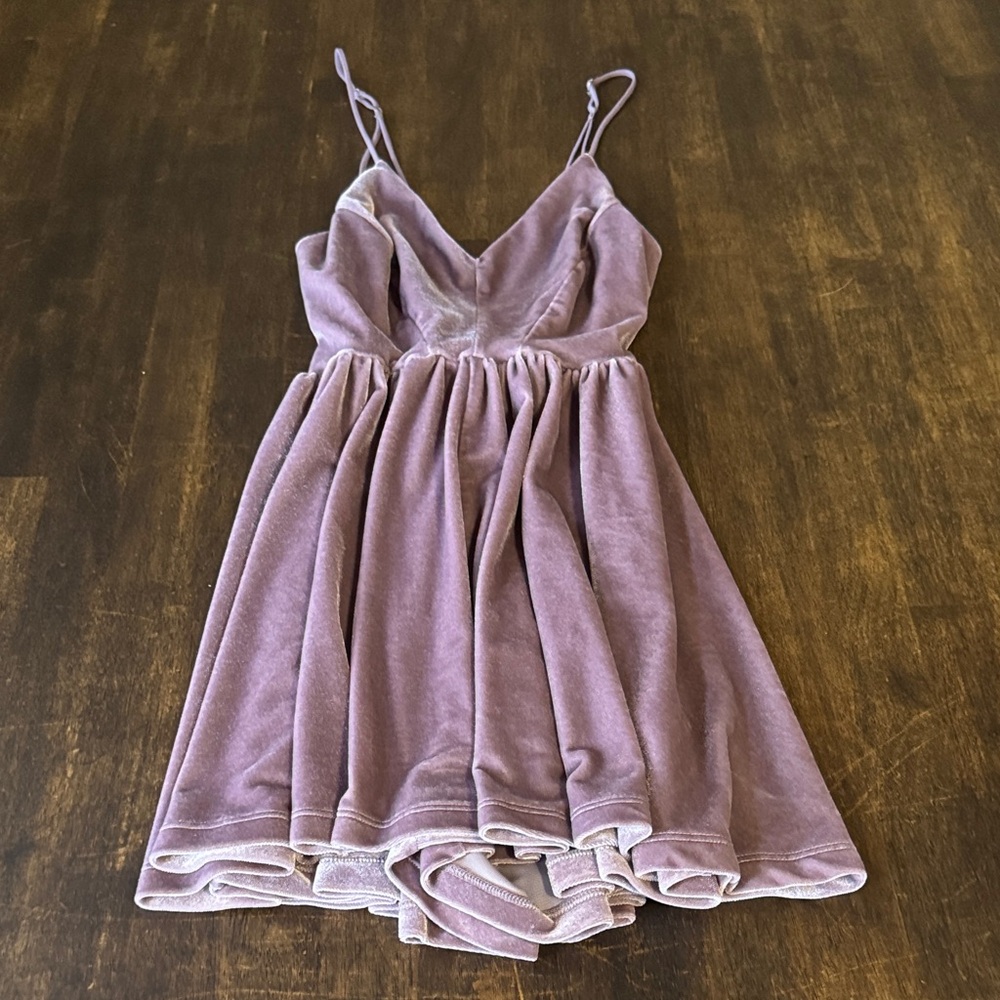 Silence + Noise Lavender Velvet Dress